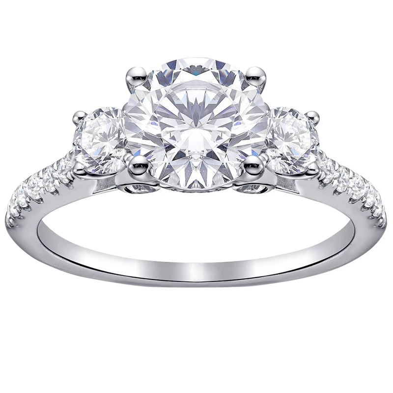 Новые модные серебряные свадебные кольца для женщин круглые имитация циркона