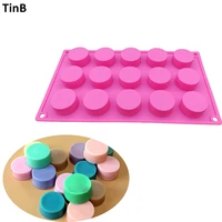 15 hole handmade silicone soap mold 3d round resin clay candle pudding molds chocolate fondant cake mould kitchen baking tool