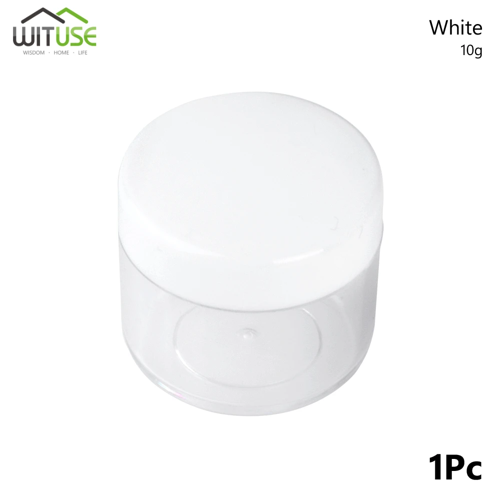 10g White Косметики баночка Ланч-бокс для макияжа кремовый многоразовый флакон для хранения горшок контейнер на круглые бутылки с точечной фиксацией Портативный Пластик прозрачный чехол 10, 15 г, 20 г - Цвет: 10g White