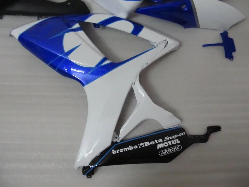 Комплект обтекателей под давлением для GSXR600 750 K6 06 07 GSXR 600 GSXR750 2006 2007 ABS Whtie синий