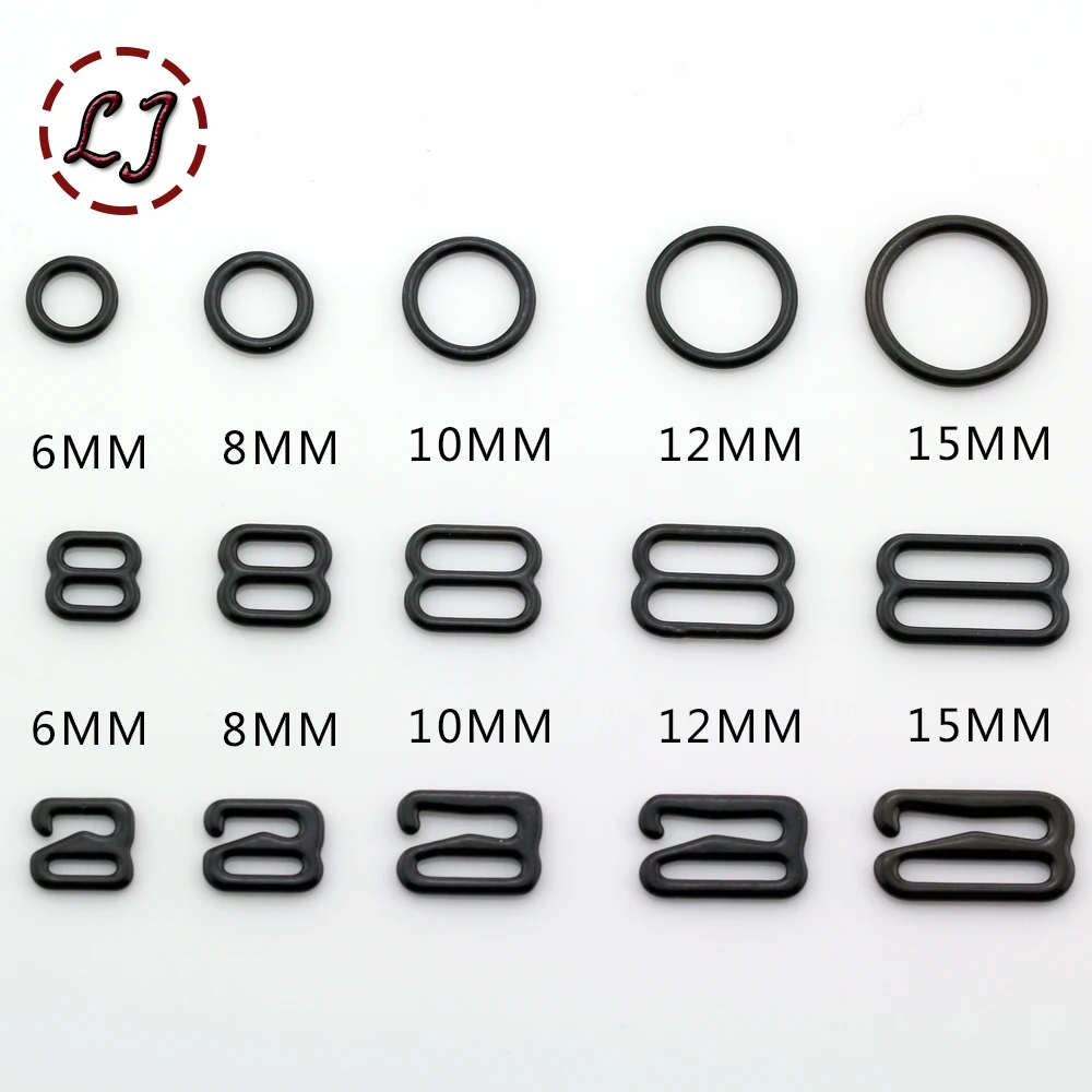 

High quality 30pcs/lot 10mm 12mm painted white black type 0 8 9 metal bar Buckles clips for Lingerie Adjustment accessories DIY