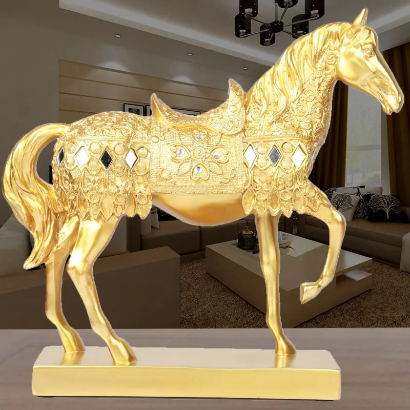 Высота Silver Статуэтка Лошадь Щепка животных Скульптура резиновая фигурка