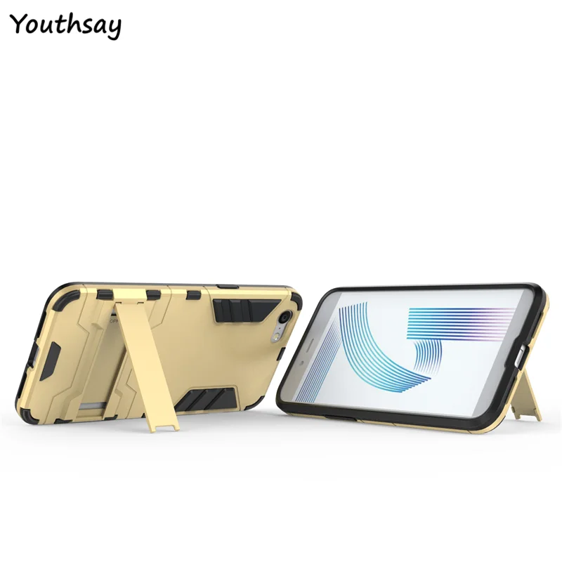 Oppo A71 Case Anti-Knock Robot Phone Stand PE + TPU Cover For Fundas A 71 5.2 inch Shell |