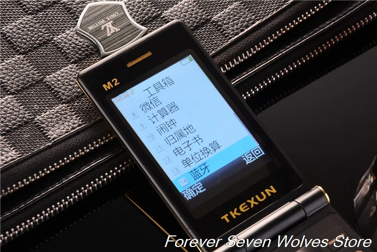 Original TKEXUN M2 Flip Metal Body Phone Dual Screen Big Battery Big Keyboard 3.0 Handwriting Screen Mobile Cellphone Clamshell