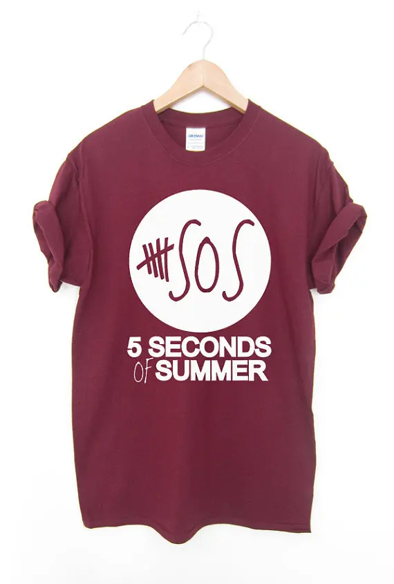 5 SOS забавная летняя футболка секунд хлопковая с коротким рукавом топы футболки