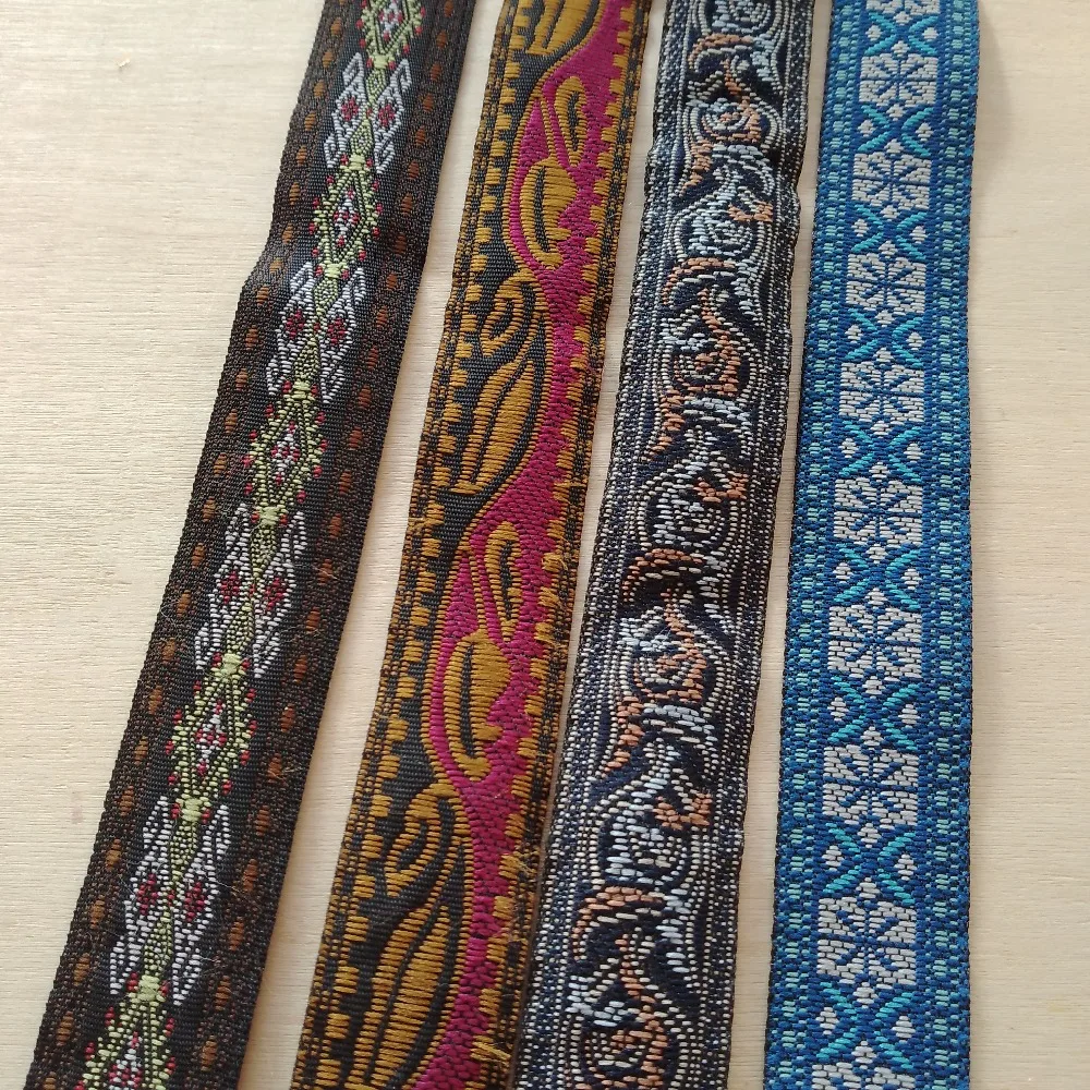 2cm 20mm 7/8' Orange Green Floral Ethnic Fine Lace Diy Handmade Garment Costume Trim National Jacquard Embroidery Webbing Ribbon | Дом и