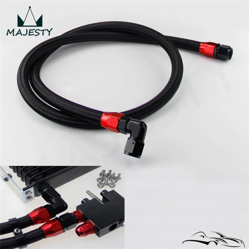 

63 "10AN нейлоновая стальная оплетка топливная маслопровод масляный радиатор переместить шланг комплект черный