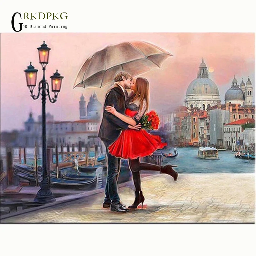 

DIY diamond painting cross stitch Needlework diamond mosaic diamond embroidery Paris red umbrella pattern hobbies and crafts