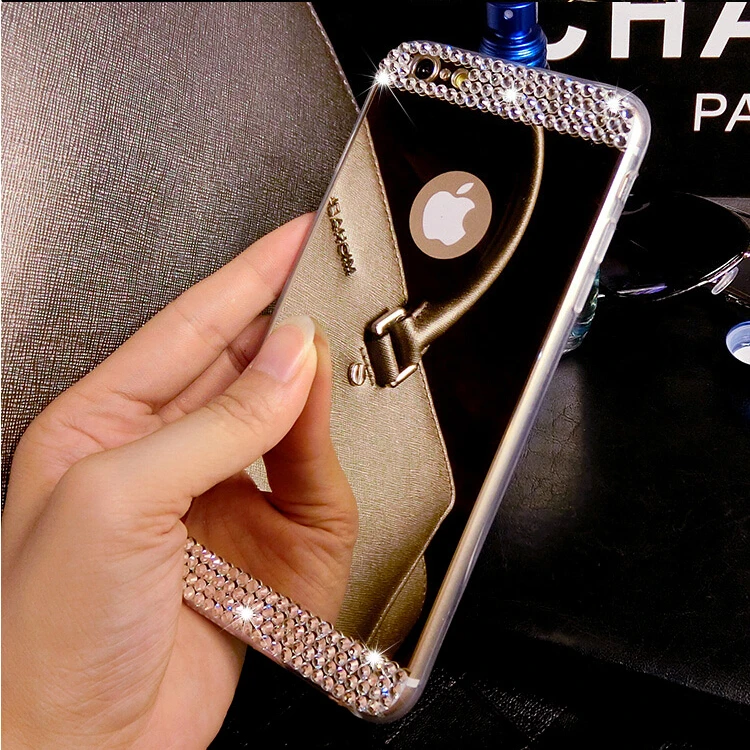 Роскошный Металлический зеркальный чехол с шариком из кроличьего меха для Samsung