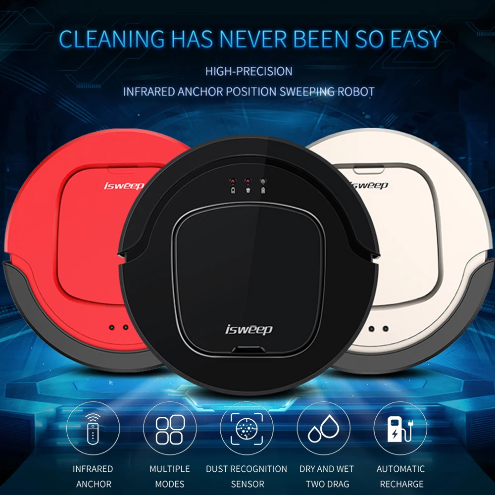 ISWEEP S550 робот-пылесос автоматическая умная бытовая техника с инфракрасным пультом дистанционного управления самозаряжающаяся сухая влажная несколько режимов