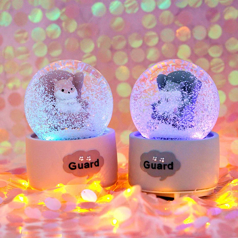 Хомяк слон хрустальный шар мультфильм животное креативная музыкальная шкатулка