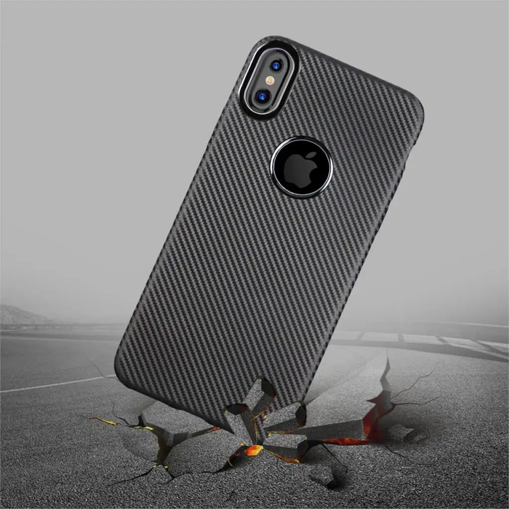 HATOLY для Fundas Apple iPhone X XS чехол 10 ультра-тонкий мягкий ТПУ углеродное волокно задняя
