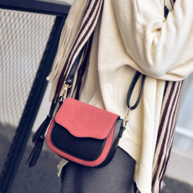 Женские сумки Ретро Простой клапан модная сумка на плечо с кисточкой узорами
