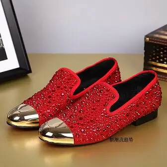 Горячий Красный черный Кристалл Шпильки shoesRhinestone Весна/Осень Скольжения На