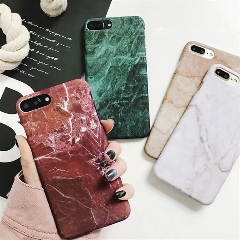 Роскошный чехол в стиле ретро с мраморным узором для iPhone 5 5S 6 S 7 8 Plus X жесткий