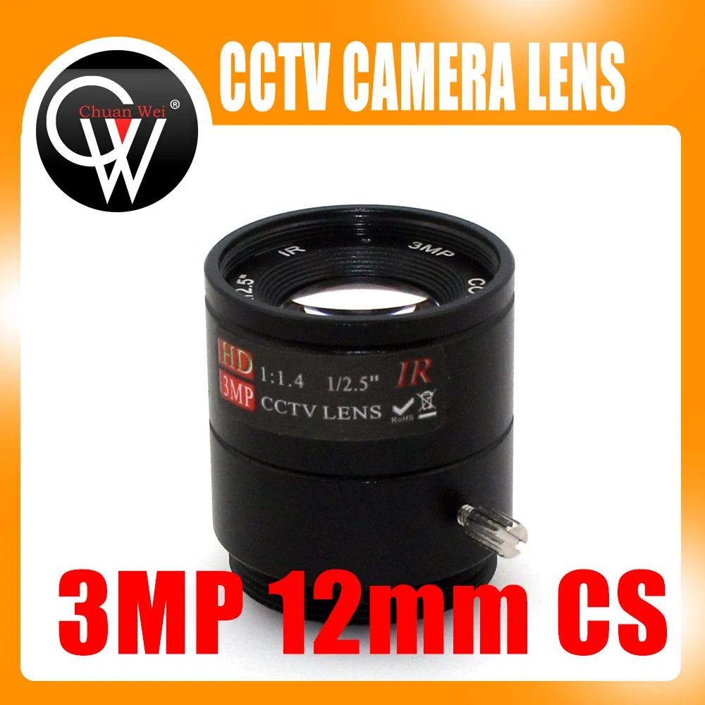 3MP 12 мм CS Объектив 1/2. 5 '⟱.4 фиксированный IR 3 линза CCTV 0 мегапикселей для 720 P/1080 P