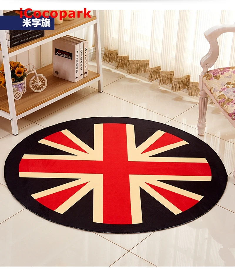 

NiceRug F- Round Flag carpet living room coffee table bedroom blanket child spider computer upholstery mats