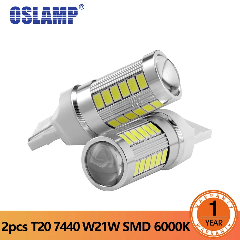 Oslamp 2шт T20 7440 W21W светодиодный автомобильный светильник s 33W автомобильные лампы