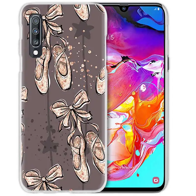 04 С рисунком балерины для девочек Обувь для танцев чехол для samsung Galaxy A50 A70 A20e A60 A40 A30 A20 A10 A8 A6 плюс A9 A7 жесткий чехол из пк для телефона - Цвет: 04