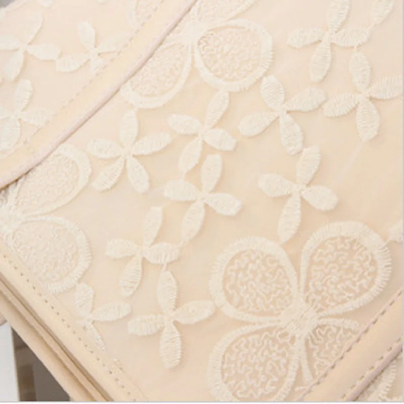 Для женщин вышивка белый кружевной ранцы Сумки модные леди дизайнеры сумки на