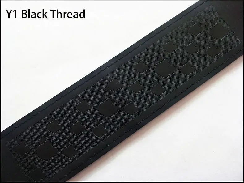 Y1 Black Thread CHIZIYO Высокое качество Черный печать DIY натуральная кожа коровьей чехол рулевого колеса автомобиля 38 см диаметр универсальный размер - Название цвета: Y1 Black Thread