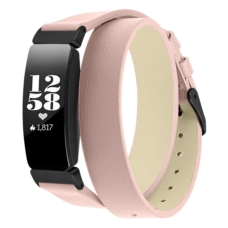 Кожаный Браслет для Fitbit Inspire HR сменный с двойной обмоткой аксессуары Прямая
