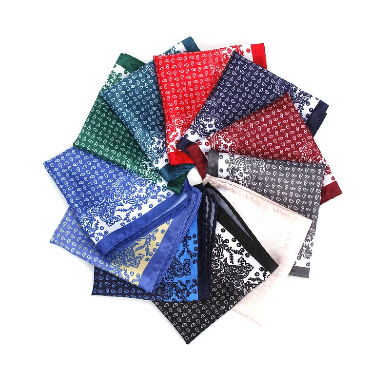 Фирменная Новинка Для мужчин платок Винтаж Пейсли Print Pocket Square мягкие шелковые платки Свадебная вечеринка Бизнес Hanky груди Полотенца подарок