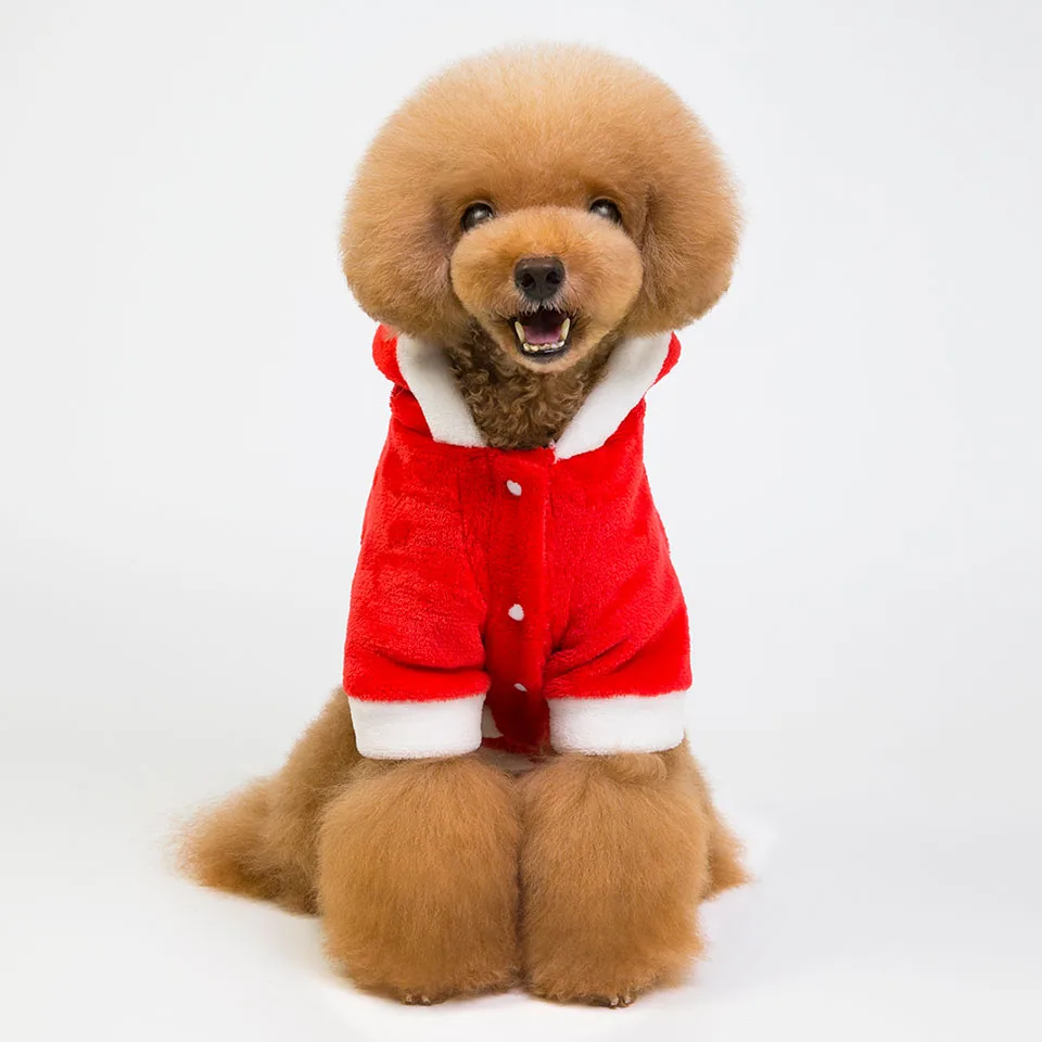 DEIRYLE Christmas Dog Cat Pet Costume Clothes Outfits Cute Winter Warm Flannel Jacket Coat Hoodie Jumpsuit Clothing | Дом и сад