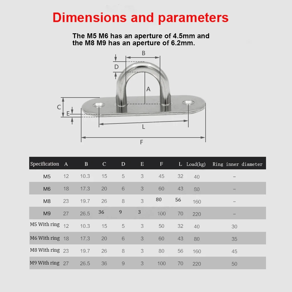5 шт. M9 потолочное настенное крепление U Крюк подвеска-якорь со специальными