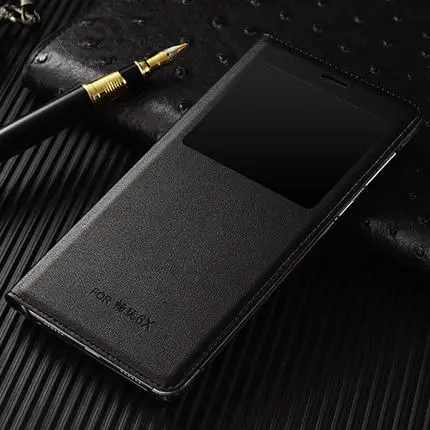 Черный 6 цветов Флип Смарт чехол для Huawei Honor 6x5,5 ''авто сна смартфон Чехол для Huawei Honor 6X Окно просмотра - Цвет: Черный