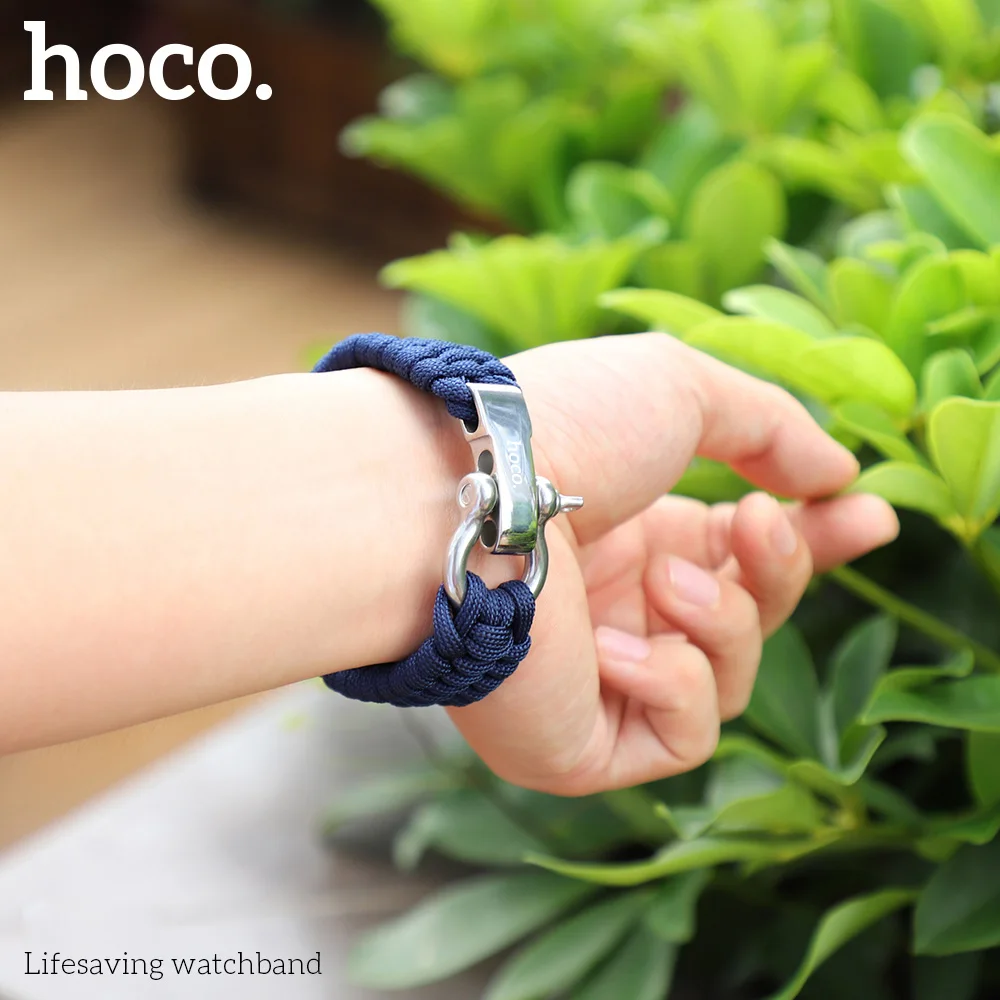 Hoco lifesaving нейлоновая лента для Apple Watch 4 44 мм 40 мм камуфляж тканые ремешки Браслет с металлической пряжкой для Iwatch 3 2 1