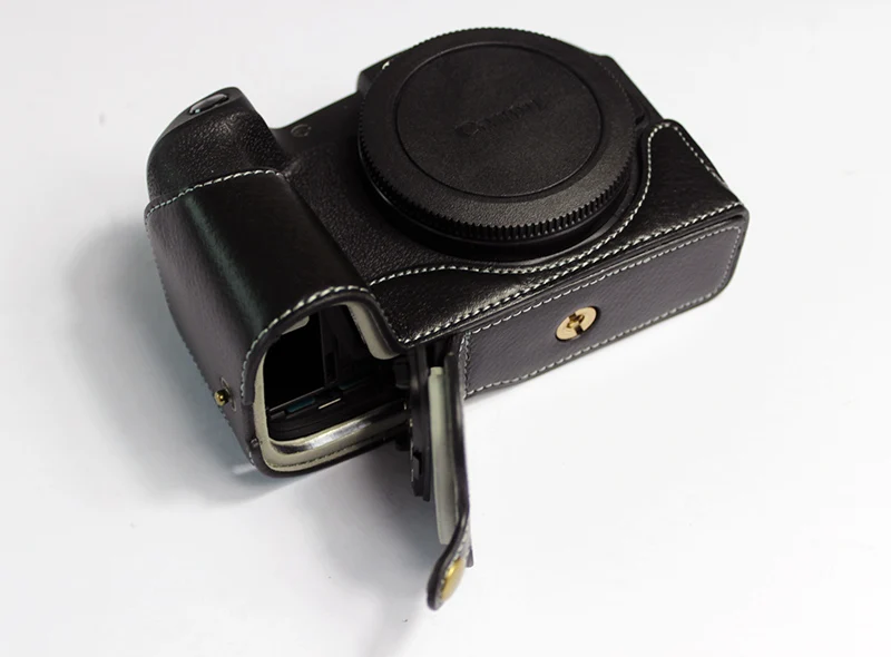 Натуральная Кожа Камера Половина Чехол сумка для Canon EOS RP r-p половина тела крышка оболочки с ремешком батарея открытие
