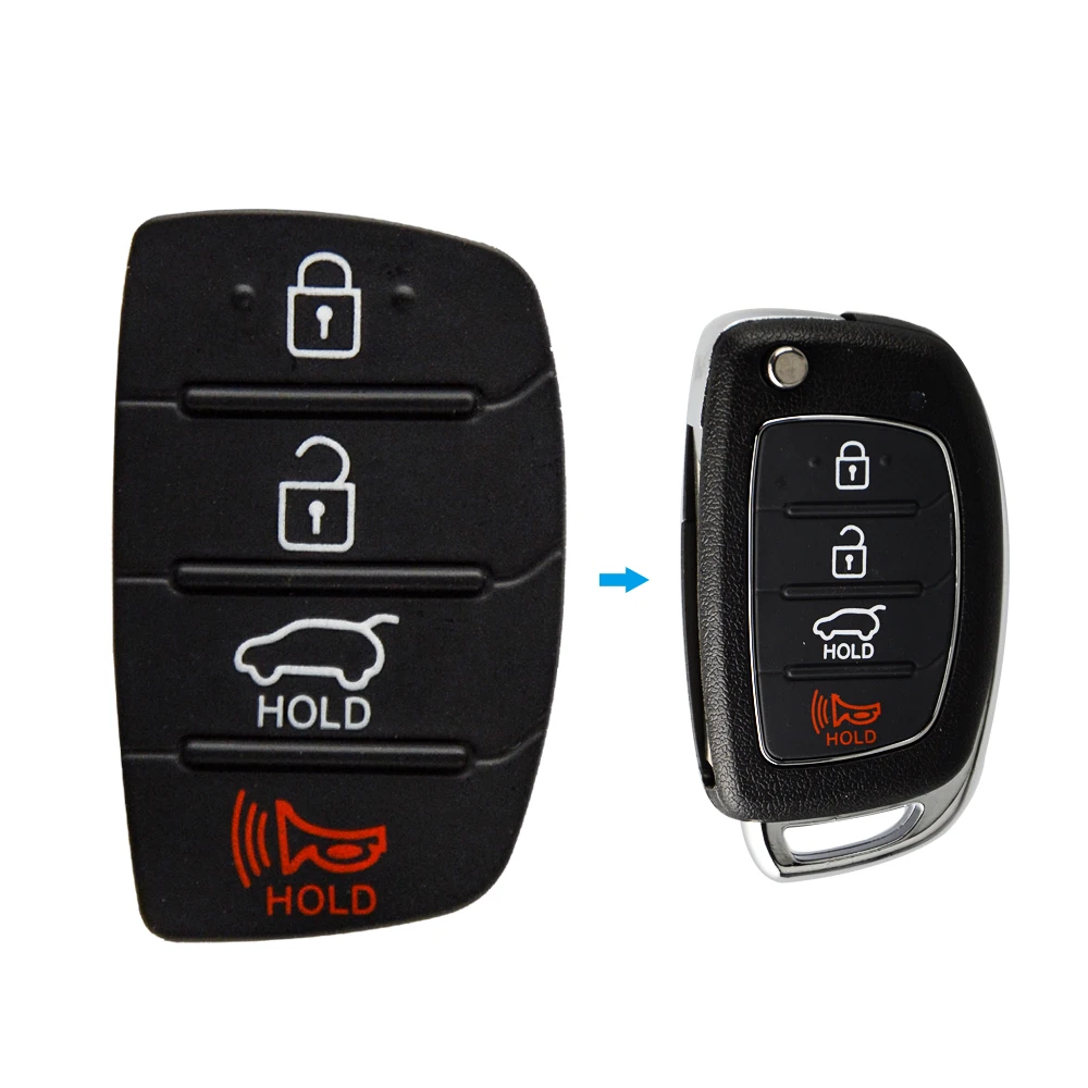 Резиновый кнопочный чехол OkeyTech для Mistra Hyundai HB20 SANTA FE IX35 IX45 3 4 кнопки раскладной