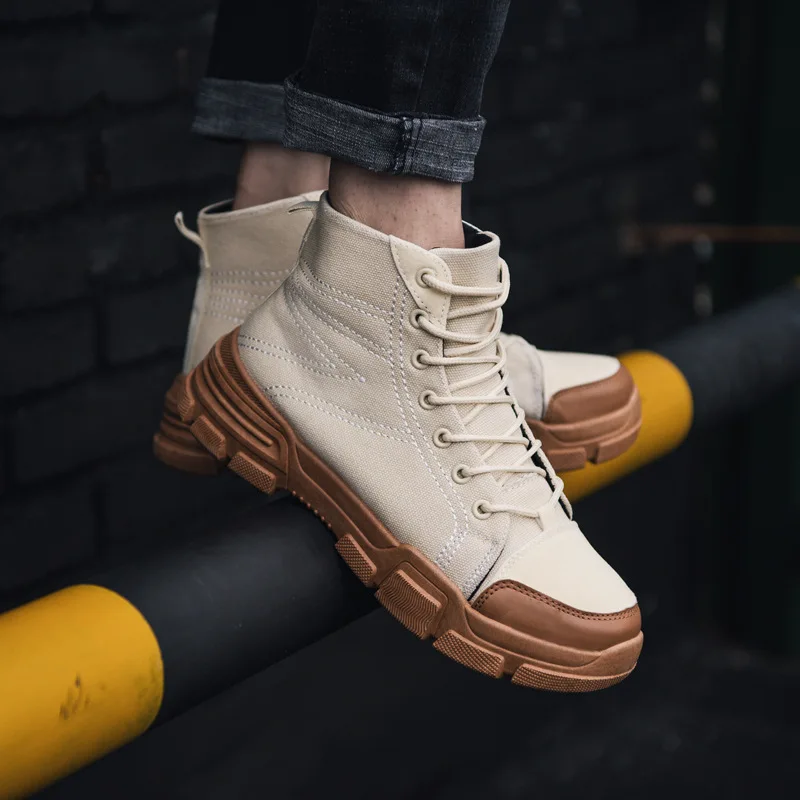 Мужские ботинки мартинсы в стиле ретро с высоким берцем|Ботинки| |