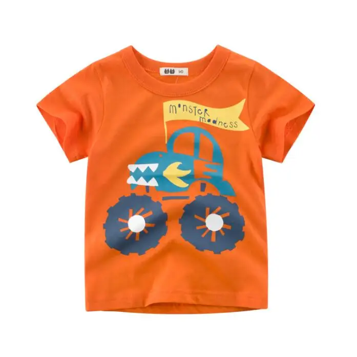 Orangemom/Новинка года; летняя детская одежда футболка с короткими рукавами для мальчиков Детский свитер детская одежда из хлопка футболка для мальчиков - Цвет: orange