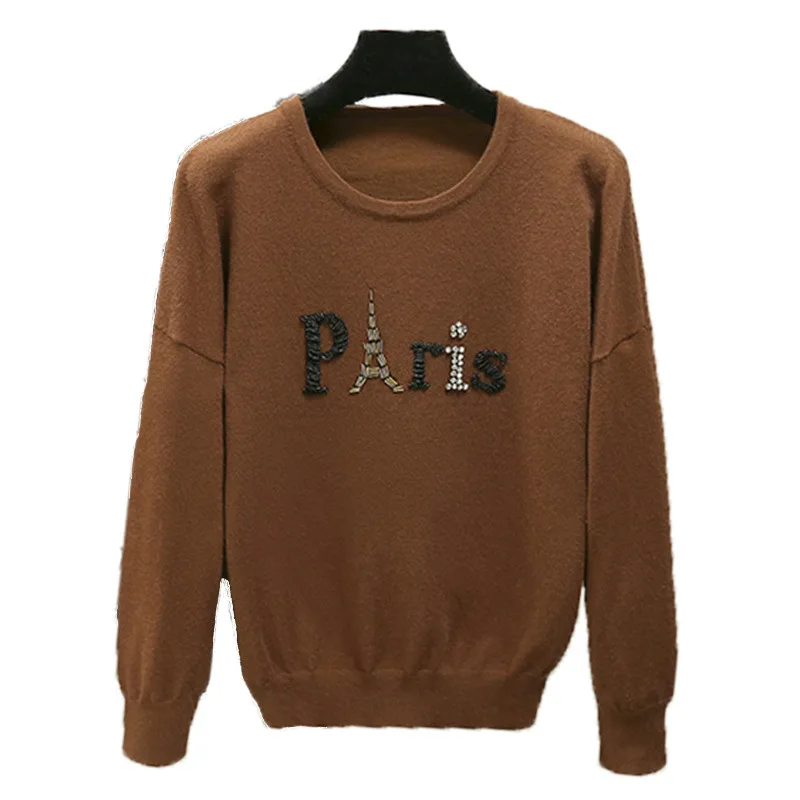 Женский офисный свитер с круглым вырезом повседневный Свободный пуловер длинным