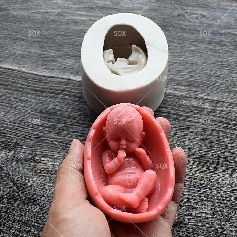 

New Arrival Bath Baby Shape Silicone Lace Mold Cake Tools, Fondant Bakeware Decorating, Candy, Cookie Silicone Soap Mold SQ17153