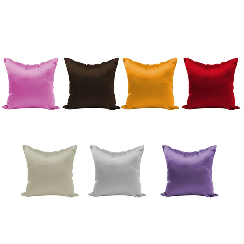 Атласная шелковая Мягкая Наволочка чехол для сиденья стула наволочка 50x50