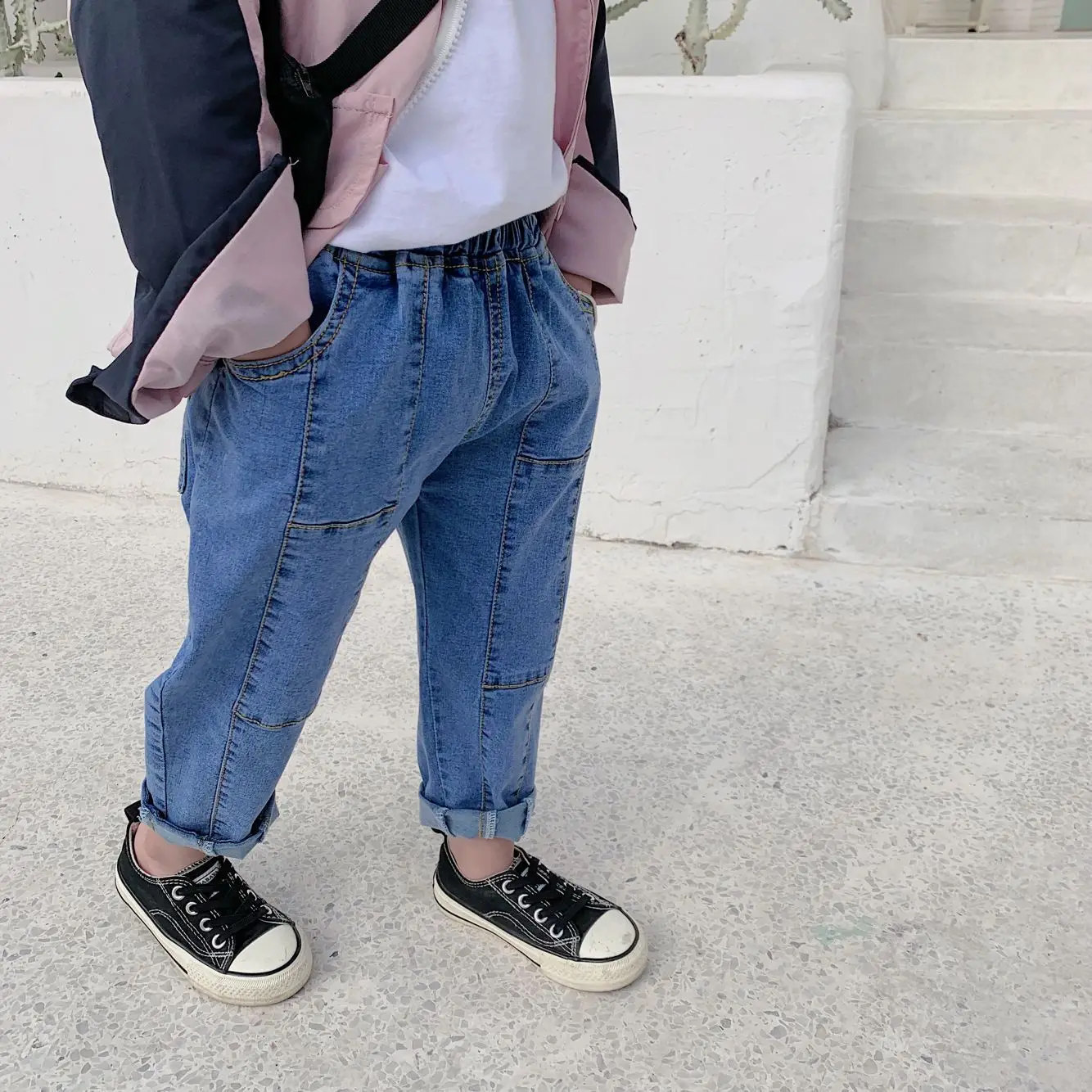 2019 Весна новое поступление в Корейском стиле из хлопка чистый цвет Повседневная