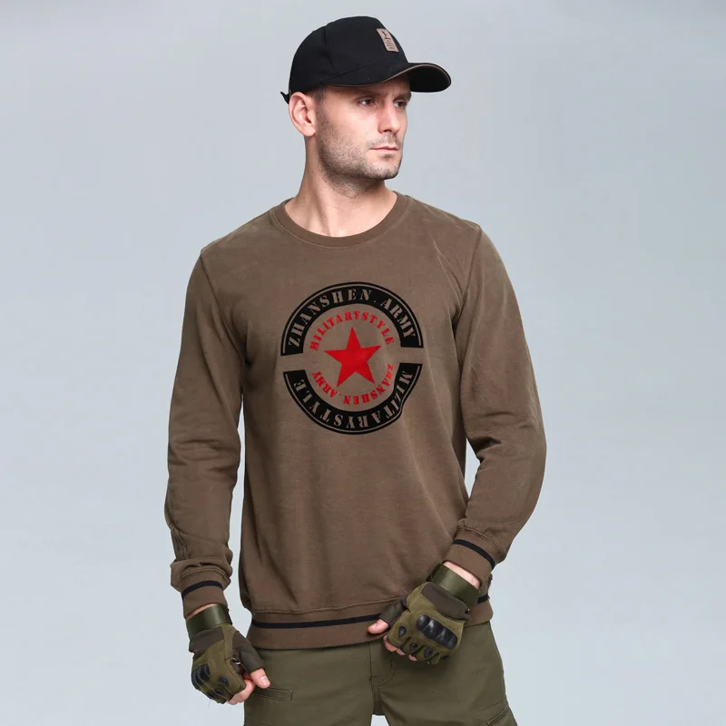 Футболка мужская тактическая с круглым вырезом дышащая рубашка в стиле милитари