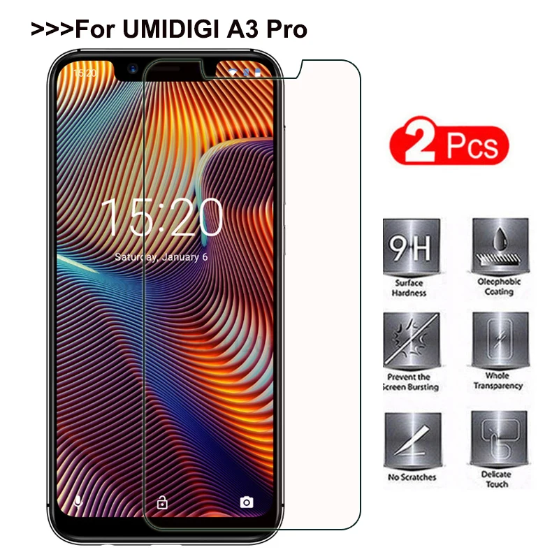 

Закаленное стекло для UMIDIGI A3 Pro, 2 шт., защита для экрана смартфона, Взрывозащищенная защитная пленка мобильный телефон для UMIDIGI A3 Pro