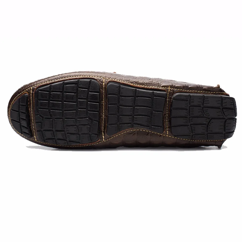 Лоферы Для мужчин 2018 обувь для вождения Пояса из натуральной кожи Обувь слипоны