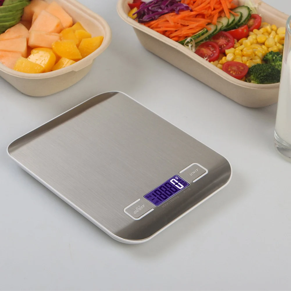 5kg/1g 10kg/1g High Precision Electronic Kitchen Scale Digital Food Scale Stainless Steel Weight Scale Measuring Tools With Bowl