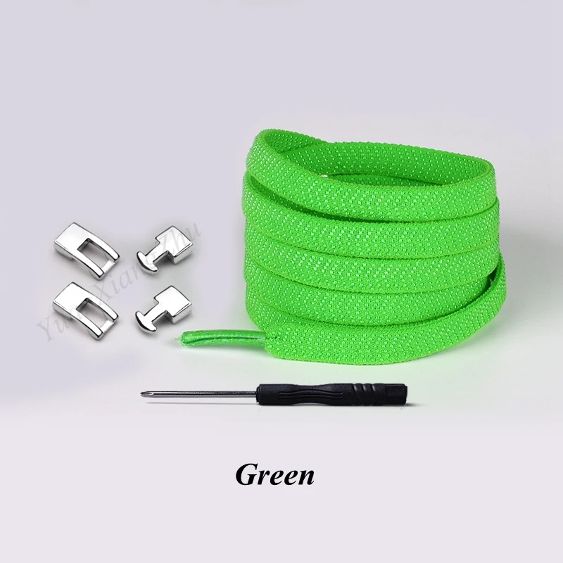 Green Новые эластичные шнурки с перекрестной пряжкой для детей и взрослых унисекс кроссовки 1 секунда шнурки быстро не завязываются шнурки ленивые шнурки - Color: Green