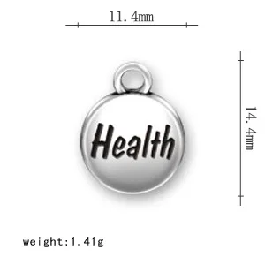 Антикварные Серебряные буквы кулон мудрости круглые бирки амулеты для женщин