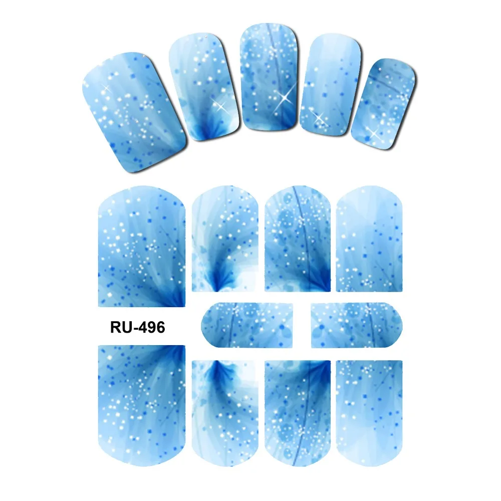 Наклейка для ногтей с полным покрытием цветок рентген прозрачные лепестки жила