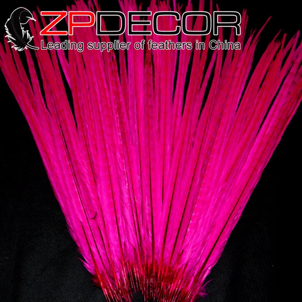 

ZPDECOR 100 шт./лот 50-55 см (20-22 дюйма) Хорошее качество ярко-розовые окрашенные перья из хвоста фазана дешевая распродажа