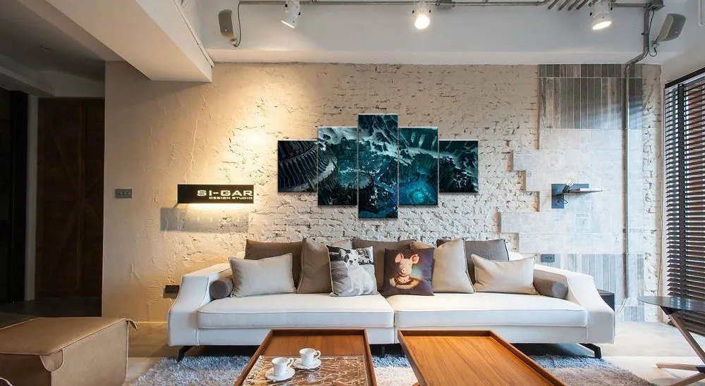 color Paintings World War Battle DOTA Modern Game Poster Wall Print 5 Panel Home Decorations Living Room Abstract 25 | Дом и сад