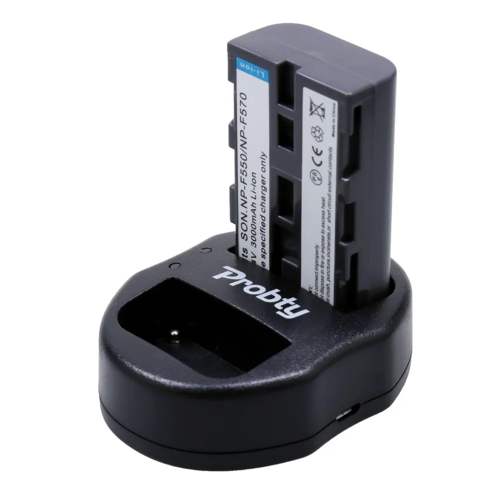 PROBTY 2 шт. NP F550 F570 F530 Камера Батарея + Портативный Dual USB Зарядное устройство для SONY