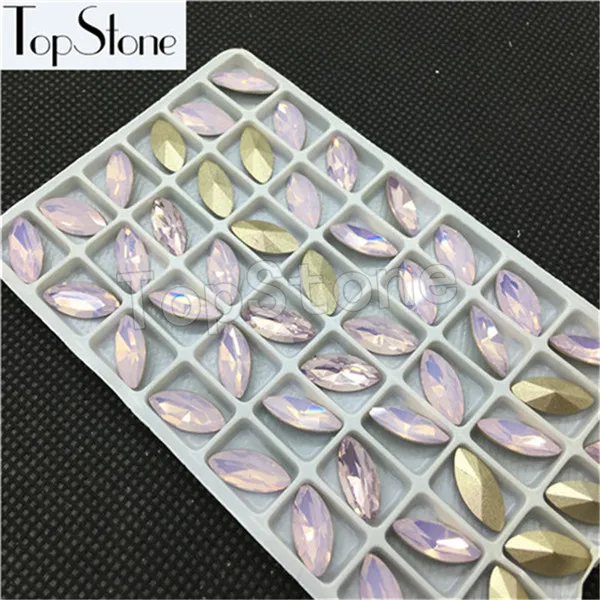 pink opal Topstone 7x15 мм 9x18 мм Navette K9 стекло кристалл конский глаз заостренные с обратной стороны Стразы лазер смешанные цвета высокое качество - Цвет: pink opal
